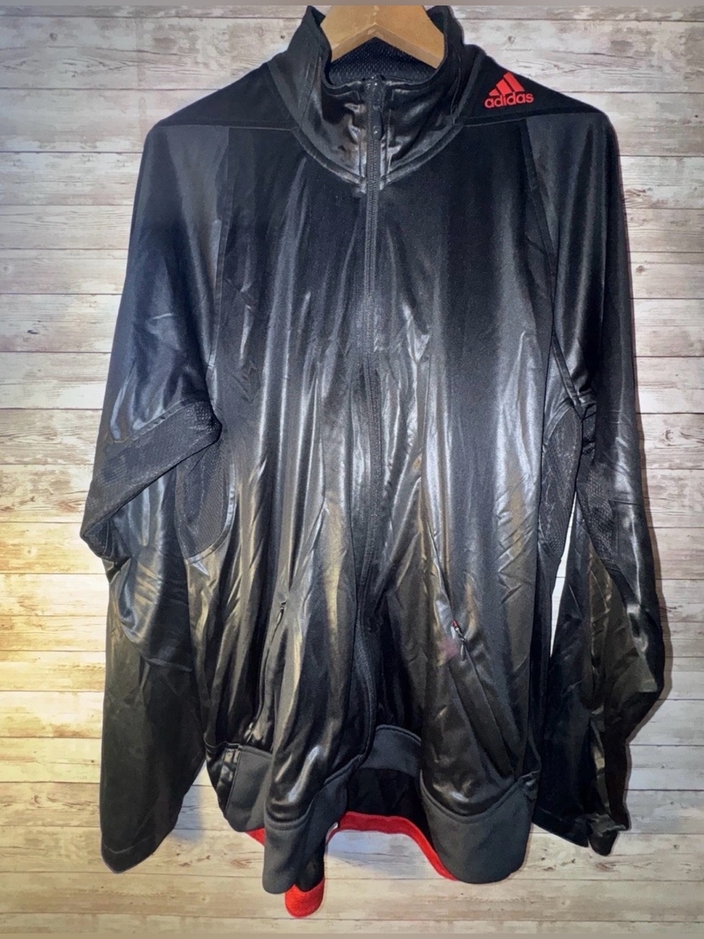 Adidas Men’s Size Large Black Zip Up Track Jacket Very Good Condition